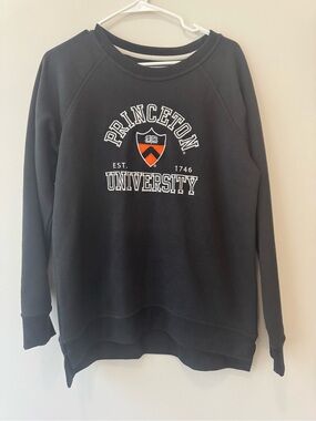 Princeton University Embroidered Graphic Black Crewneck Sweatshirt College Sz L